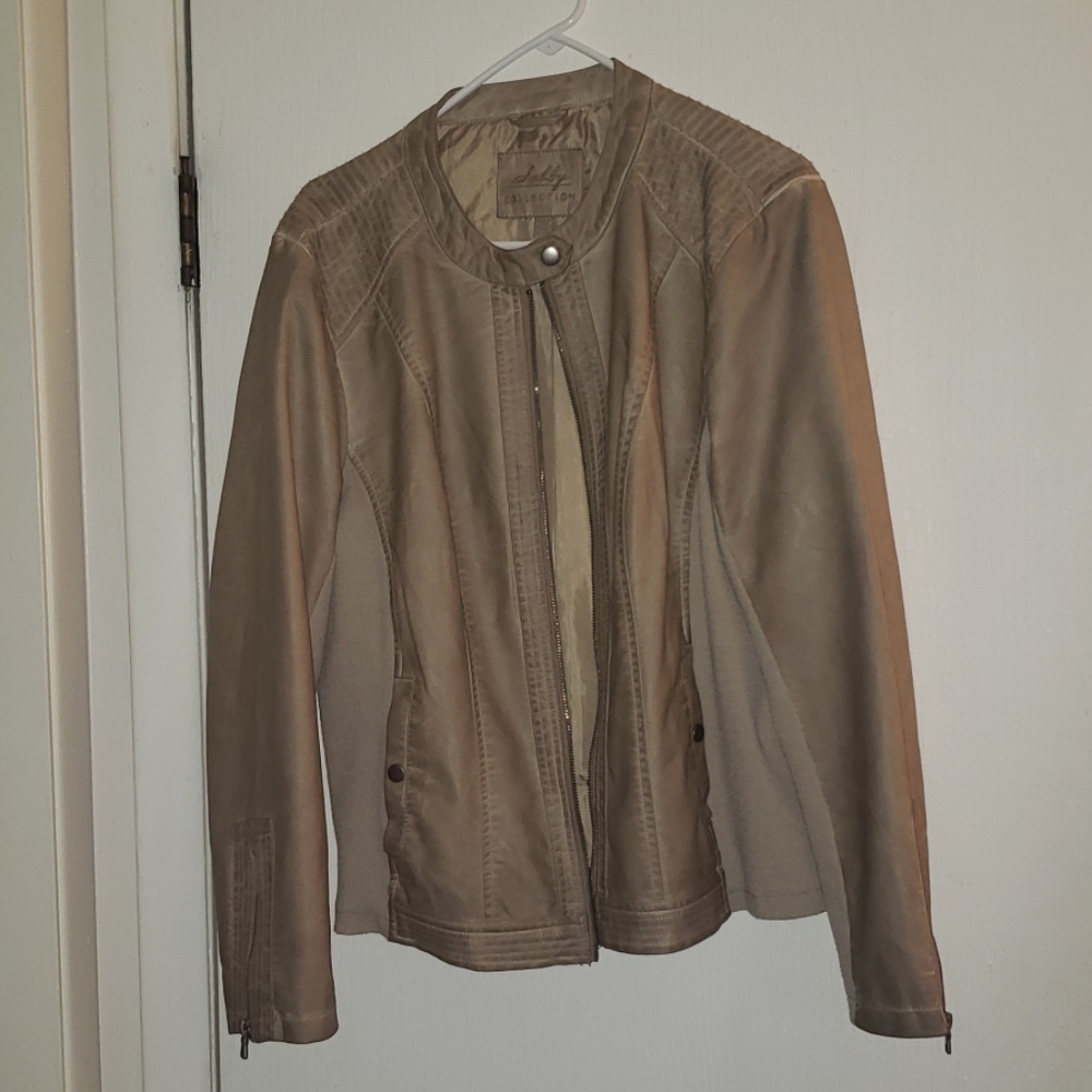 Tan leather jacket